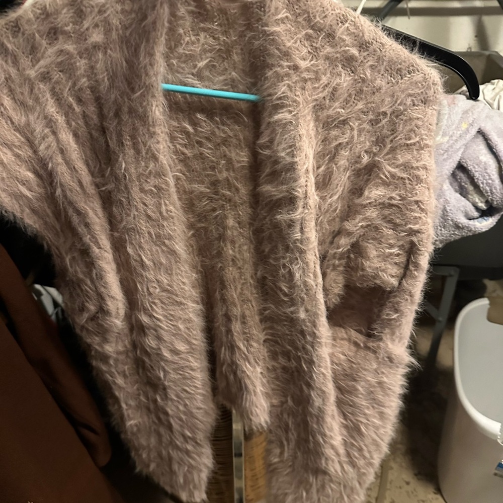 LC Lauren Conrad Fuzzy Tan Vest